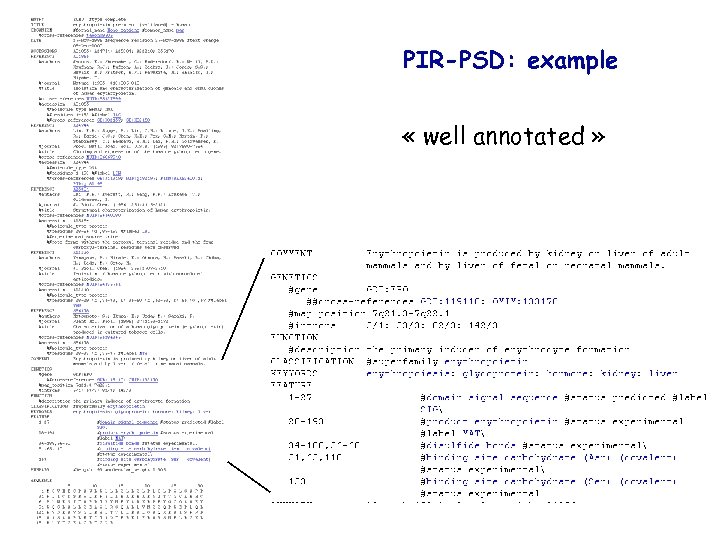 PIR-PSD: example « well annotated » 