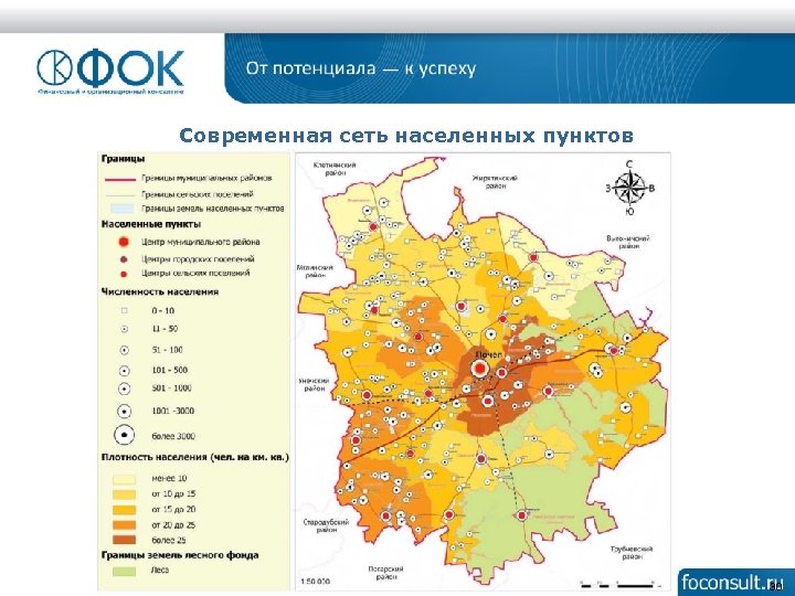 Современная сеть населенных пунктов 30 