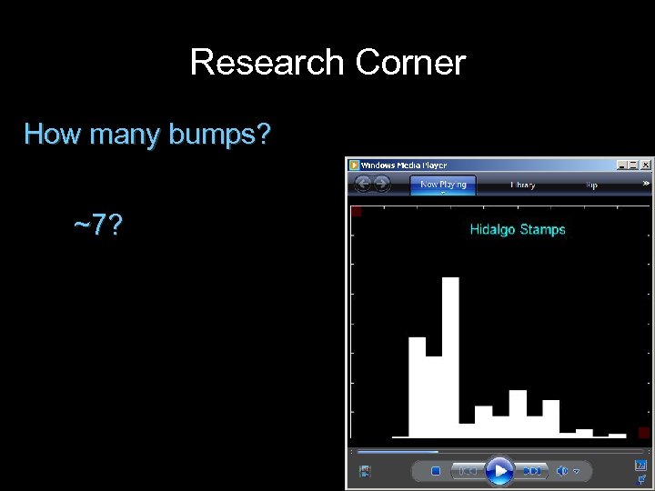 Research Corner How many bumps? ~7? 