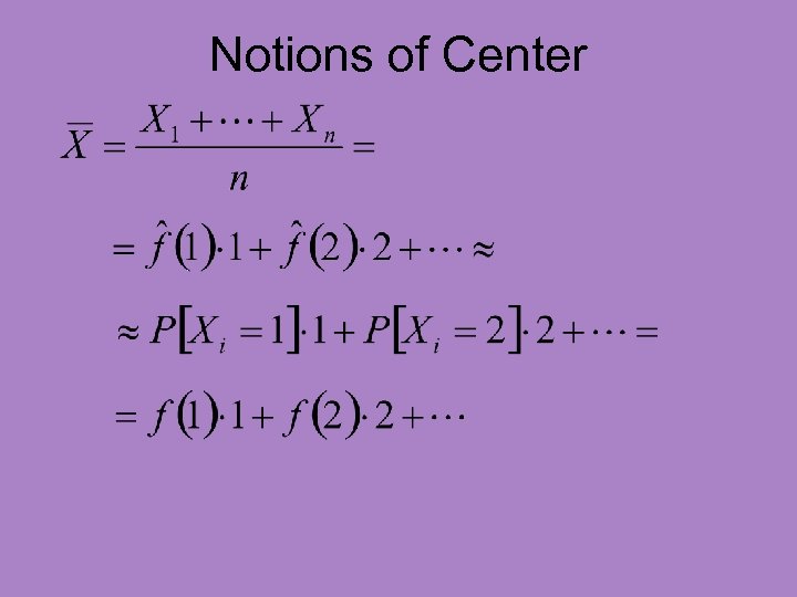 Notions of Center 