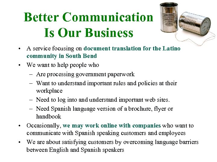 Better Communication Is Our Business • A service focusing on document translation for the