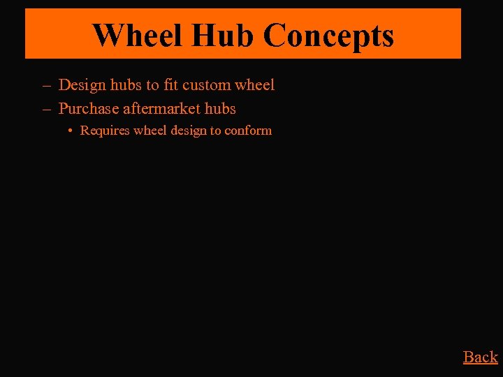 Wheel Hub Concepts – Design hubs to fit custom wheel – Purchase aftermarket hubs