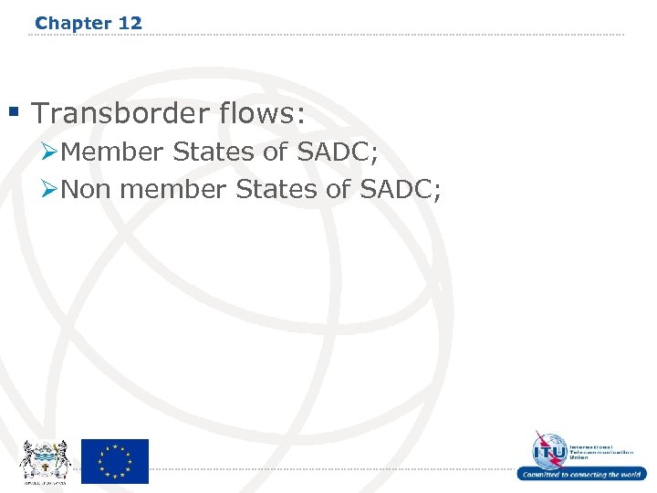 Chapter 12 § Transborder flows: ØMember States of SADC; ØNon member States of SADC;