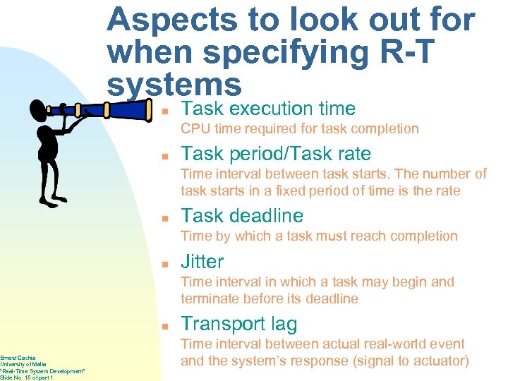 Ernest Cachia University of Malta “Real-Time System Development” Slide No. 15 of part 1
