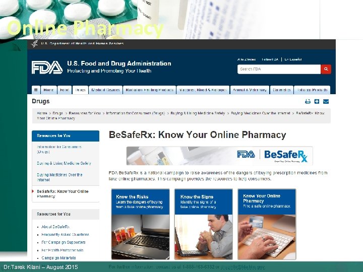 Online Pharmacy Dr. Tarek Kilani – August 2015 