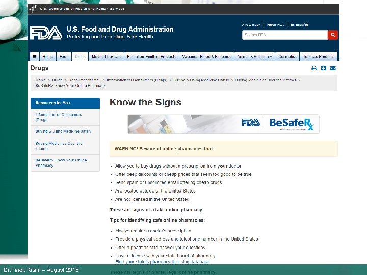 Dr. Tarek Kilani – August 2015 