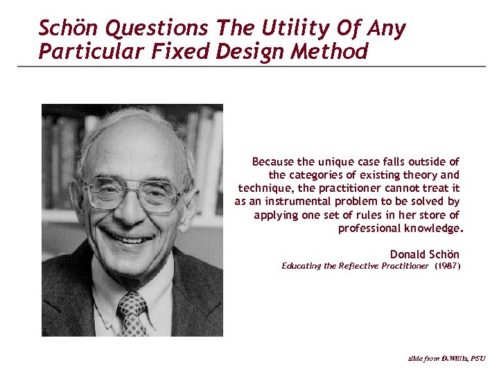 Schön Questions The Utility Of Any Particular Fixed Design Method Because the unique case