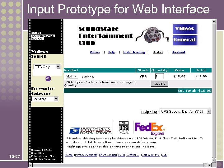 Input Prototype for Web Interface 16 -27 