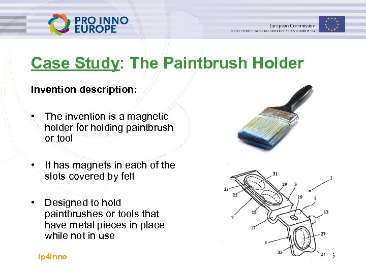 Case Study: The Paintbrush Holder Invention description: • The invention is a magnetic holder