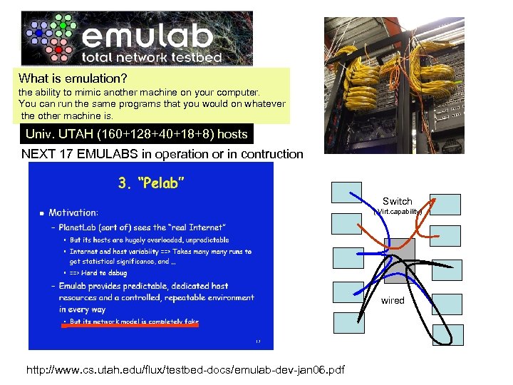 What is emulation? the ability to mimic another machine on your computer. You can