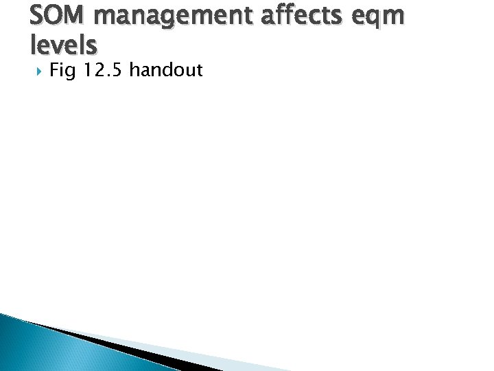 SOM management affects eqm levels Fig 12. 5 handout 