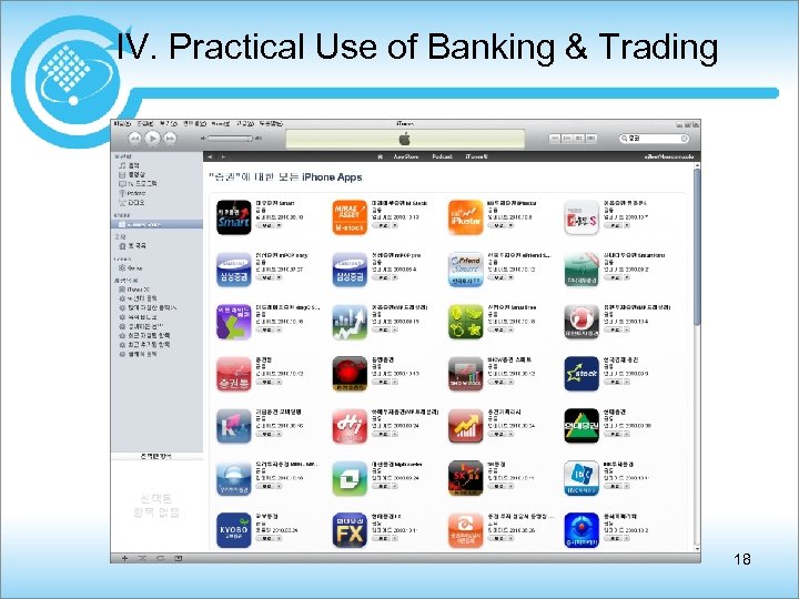 IV. Practical Use of Banking & Trading 18 