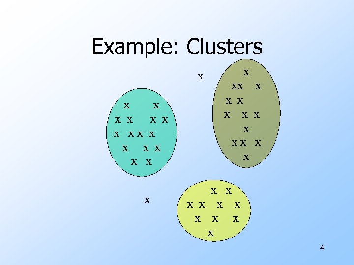 Example: Clusters x x x x xx x x x x x x 4