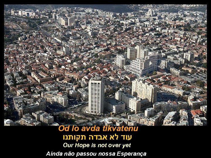 Od lo avda tikvatenu עוד לא אבדה תקותנו Our Hope is not over yet