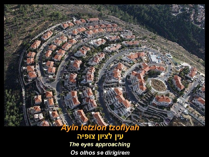Ayin letzion tzofiyah עין לציון צופיה The eyes approaching Os olhos se dirigirem 