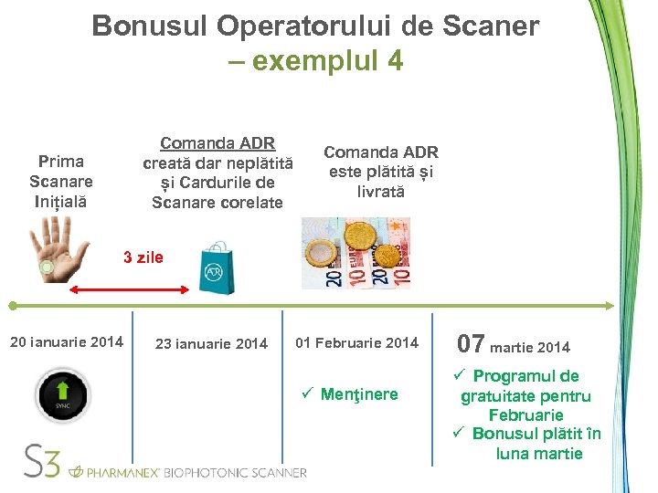 Bonusul Operatorului de Scaner – exemplul 4 Prima Scanare Inițială Comanda ADR creată dar
