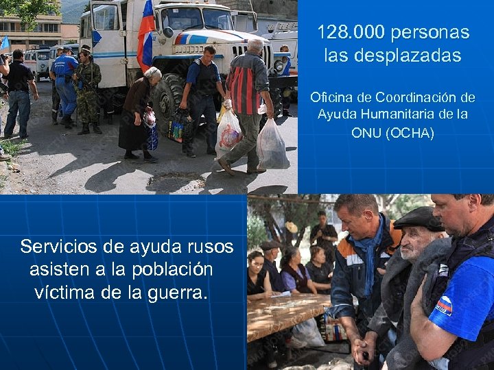 128. 000 personas las desplazadas Oficina de Coordinación de Ayuda Humanitaria de la ONU