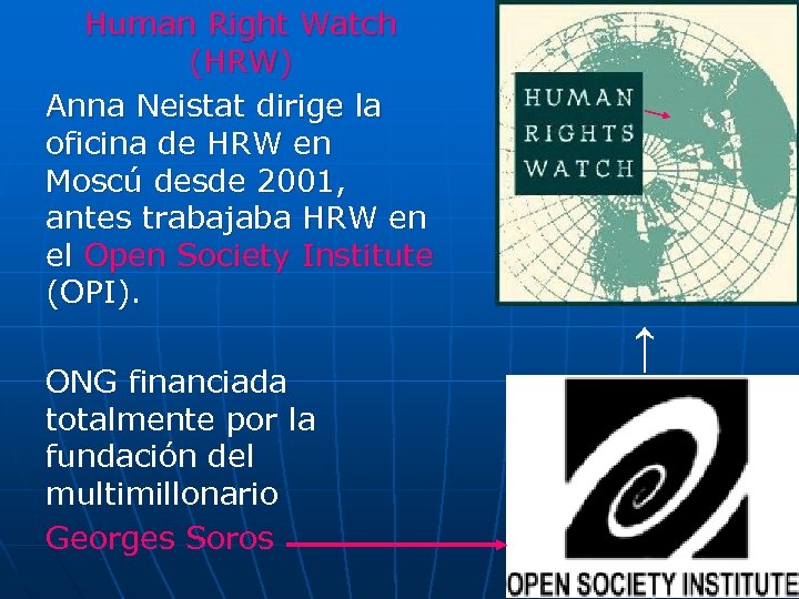 Human Right Watch (HRW) Anna Neistat dirige la oficina de HRW en Moscú desde