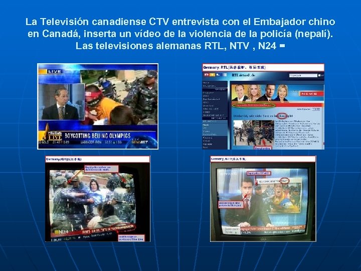 La Televisión canadiense CTV entrevista con el Embajador chino en Canadá, inserta un vídeo