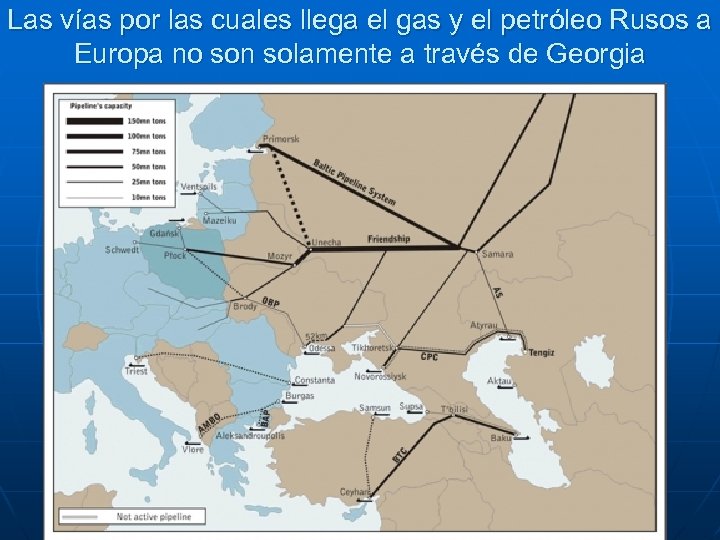 Las vías por las cuales llega el gas y el petróleo Rusos a Europa