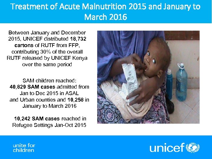 Treatment of Acute Malnutrition 2015 and January to March 2016 Between January and December