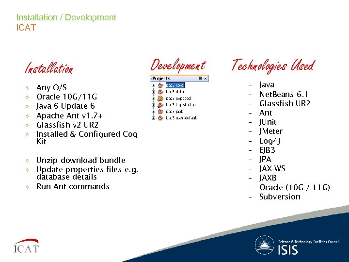 Installation / Development ICAT Installation » » » Any O/S Oracle 10 G/11 G
