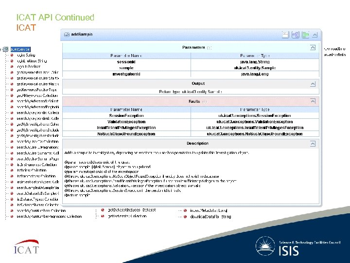 ICAT API Continued ICAT 