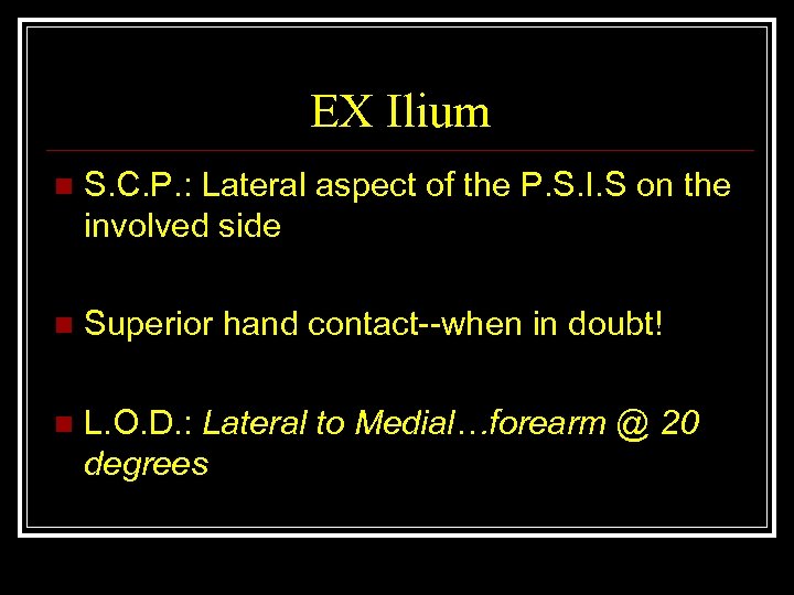 EX Ilium n S. C. P. : Lateral aspect of the P. S. I.
