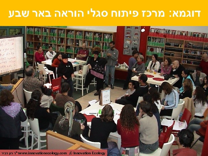  דוגמא: מרכז פיתוח סגלי הוראה באר שבע ד"ר רון דביר www. innovationecology. com