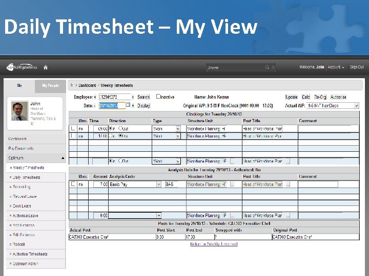 Daily Timesheet – My View 