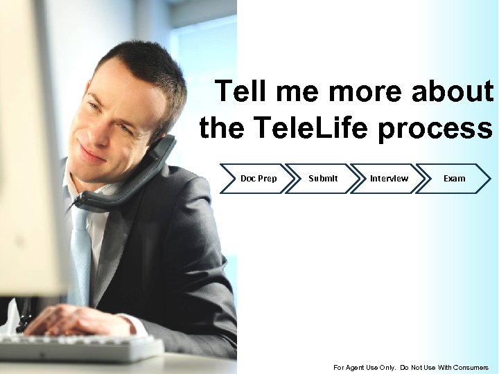 Tell me more about the Tele. Life process Doc Prep Submit Interview Exam For