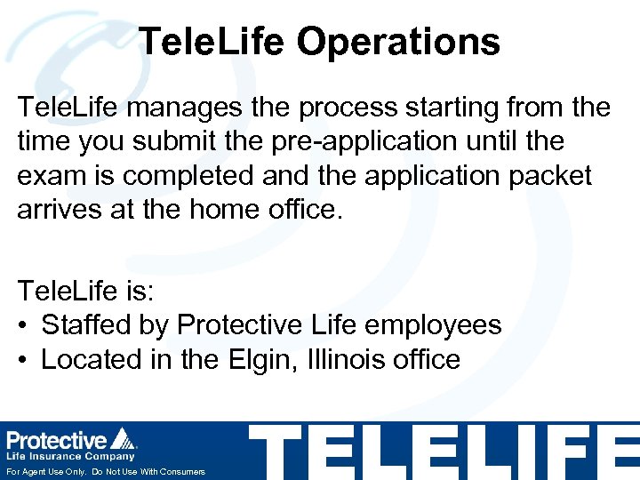 Tele. Life Operations Tele. Life manages the process starting from the time you submit