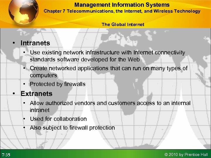 Chapter 7 Telecommunications The Internet And Wireless Technology