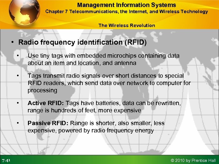 Management Information Systems Chapter 7 Telecommunications, the Internet, and Wireless Technology The Wireless Revolution