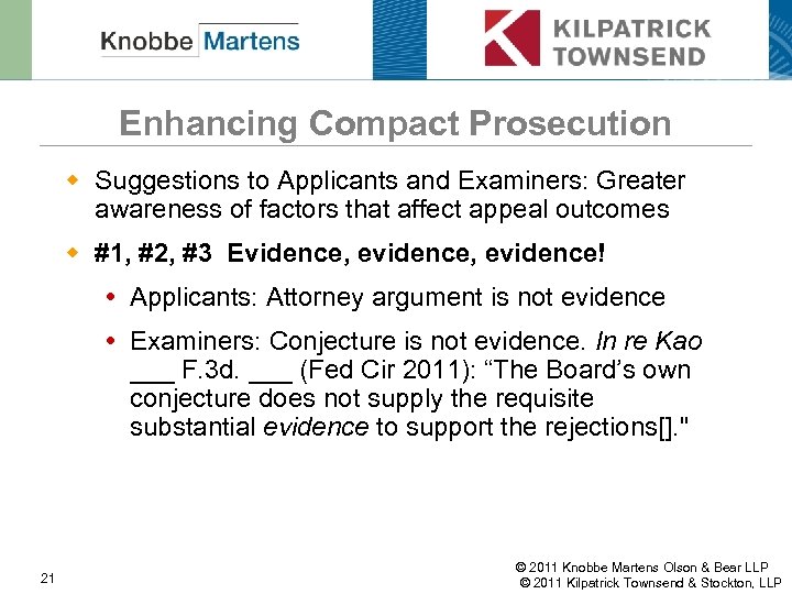 Enhancing Compact Prosecution w Suggestions to Applicants and Examiners: Greater awareness of factors that