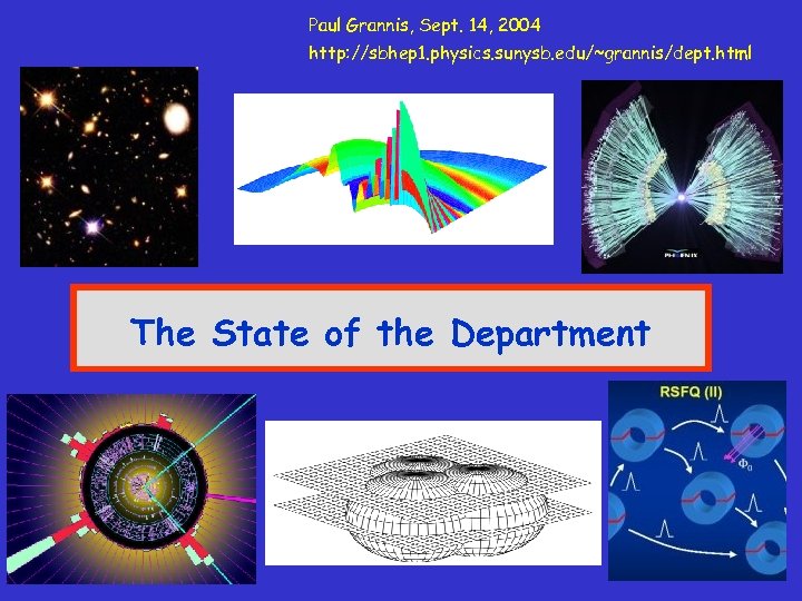 Paul Grannis, Sept. 14, 2004 http: //sbhep 1. physics. sunysb. edu/~grannis/dept. html The State