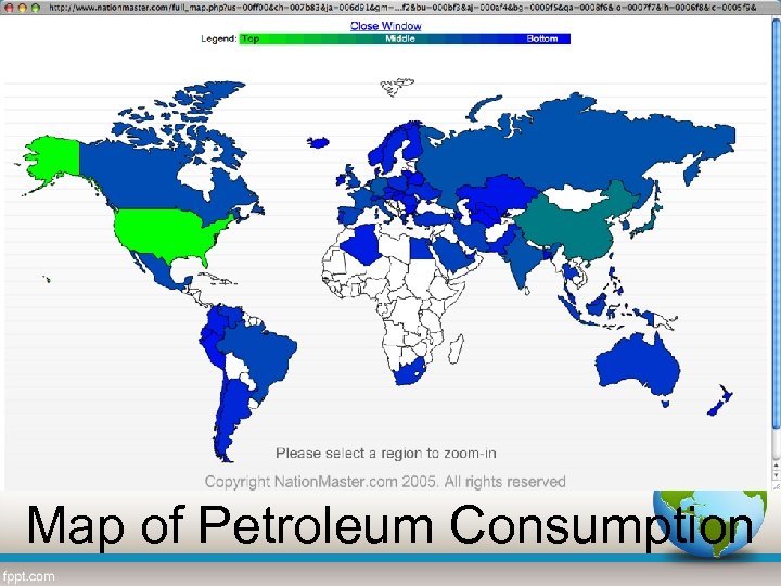 Map of Petroleum Consumption 