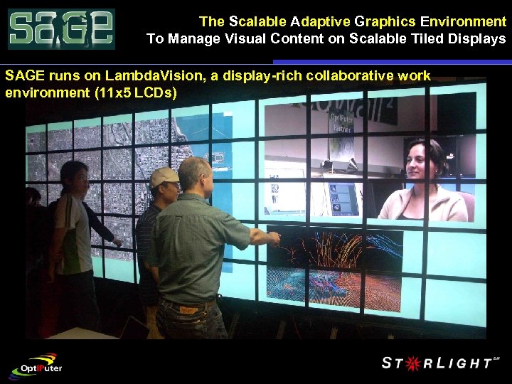 The Scalable Adaptive Graphics Environment To Manage Visual Content on Scalable Tiled Displays SAGE