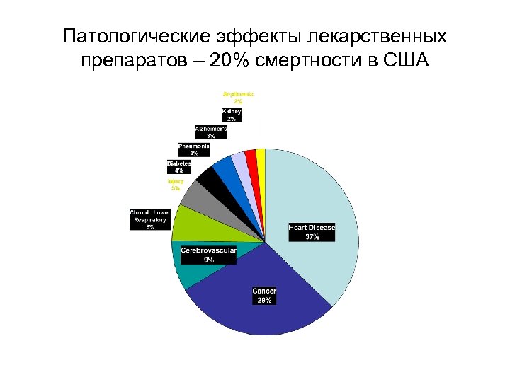Патологические эффекты лекарственных препаратов – 20% смертности в США 