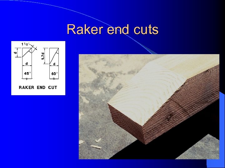 Raker end cuts 