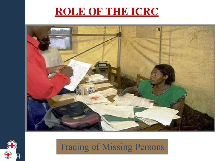 ROLE OF THE ICRC Tracing of Missing Persons 