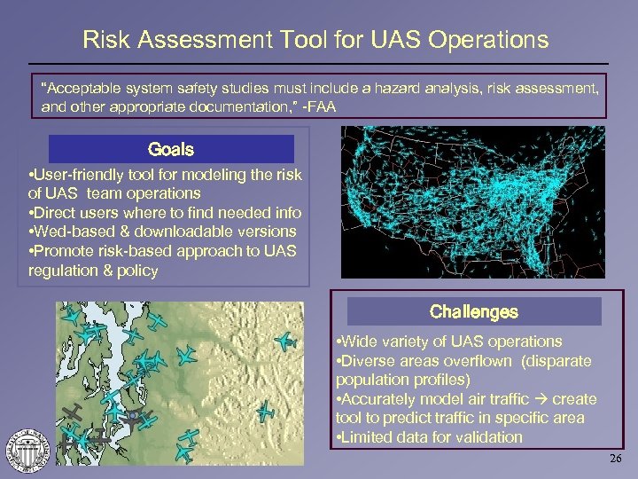 Risk Assessment Tool for UAS Operations “Acceptable system safety studies must include a hazard