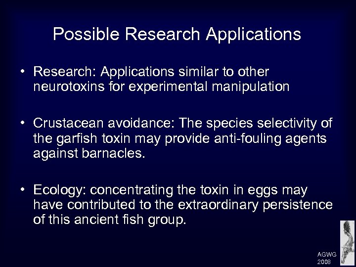 Possible Research Applications • Research: Applications similar to other neurotoxins for experimental manipulation •