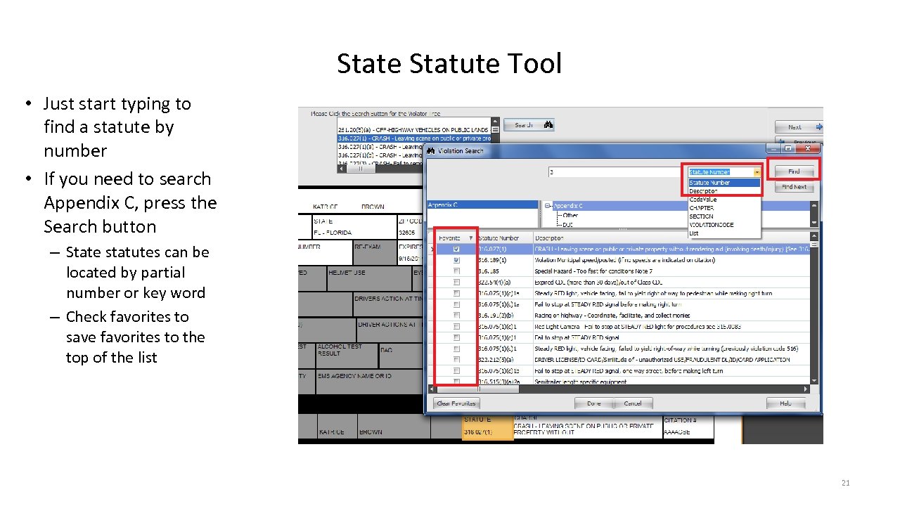 State Statute Tool • Just start typing to find a statute by number •