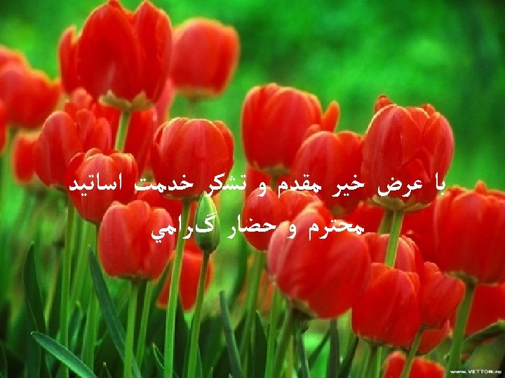  ﺑﺎ ﻋﺮﺽ ﺧﻴﺮ ﻣﻘﺪﻡ ﻭ ﺗﺸﻜﺮ ﺧﺪﻣﺖ ﺍﺳﺎﺗﻴﺪ ﻣﺤﺘﺮﻡ ﻭ ﺣﻀﺎﺭ گﺮﺍﻣﻲ 