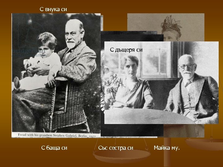 С внука си С дъщеря си С баща си Със сестра си Майка му.