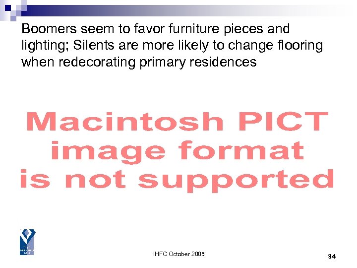 Boomers seem to favor furniture pieces and lighting; Silents are more likely to change