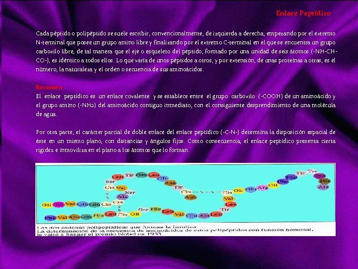 Enlace Peptídico Cada péptido o polipéptido se suele escribir, convencionalmente, de izquierda a derecha,