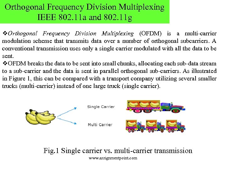 Orthogonal Frequency Division Multiplexing IEEE 802. 11 a and 802. 11 g v. Orthogonal
