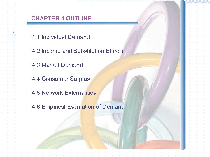 CHAPTER 4 OUTLINE 4. 1 Individual Demand 4. 2 Income and Substitution Effects 4.